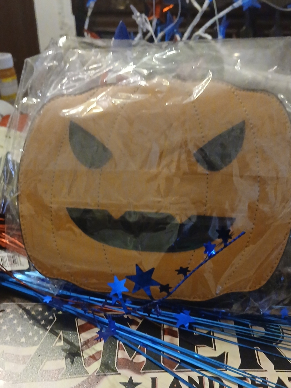 Novalty  Pumpkin Face Bag  - Orange